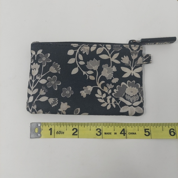 Vera Bradley Chandelier Noir Lighten Up Zip ID Card Case Wallet Black White - Picture 3 of 7